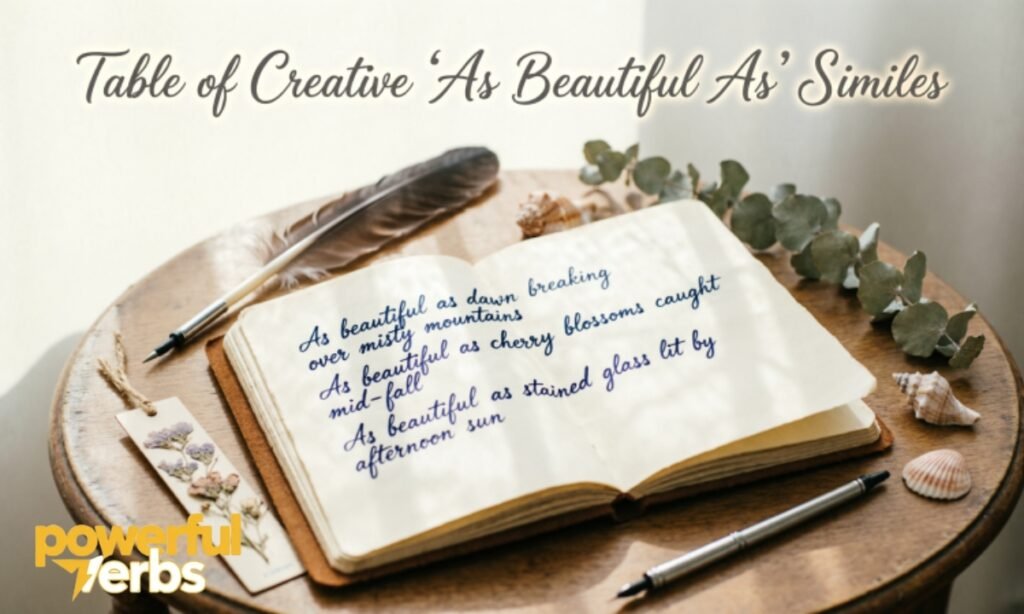 Table of Creative 'As Beautiful As' Similes