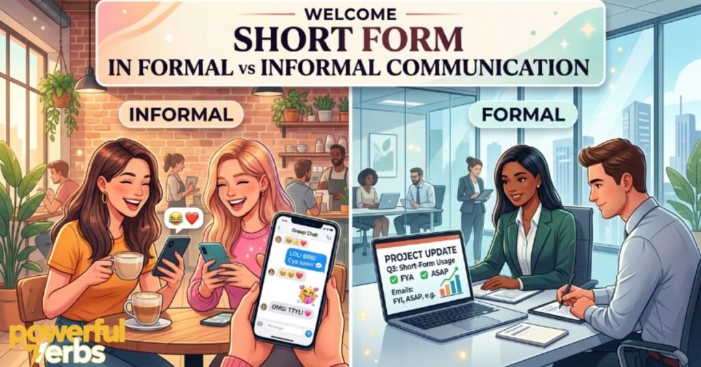 Welcome Short Form in Formal vs Informal Communication