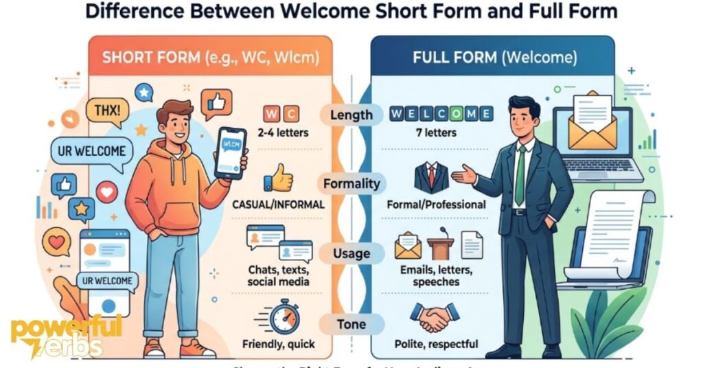Difference Between Welcome Short Form and Full Form