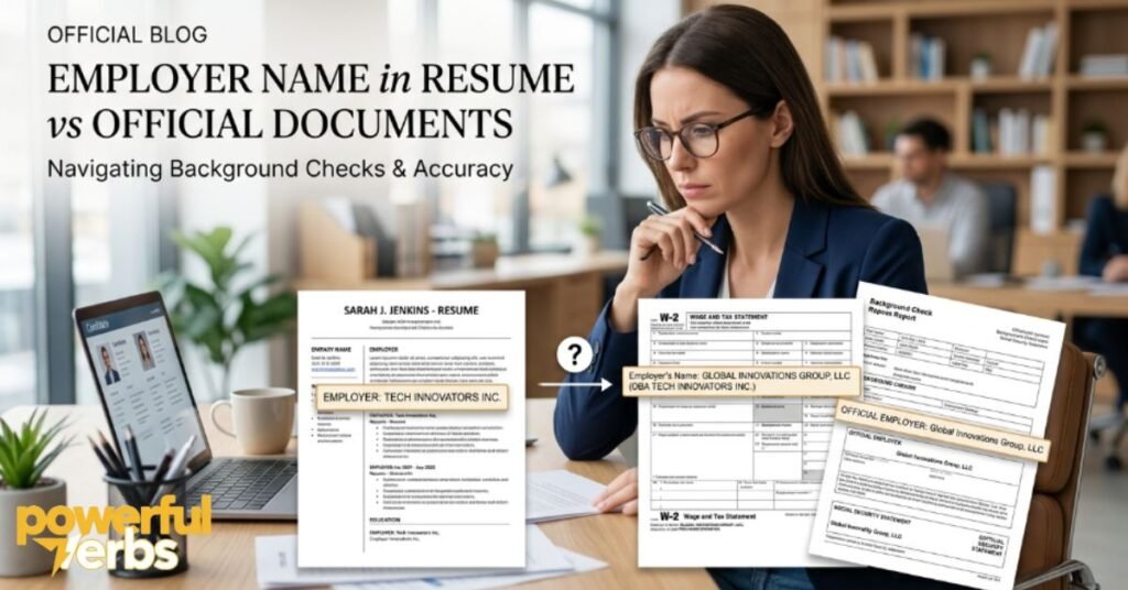 Employer Name in Resume vs Official Documents