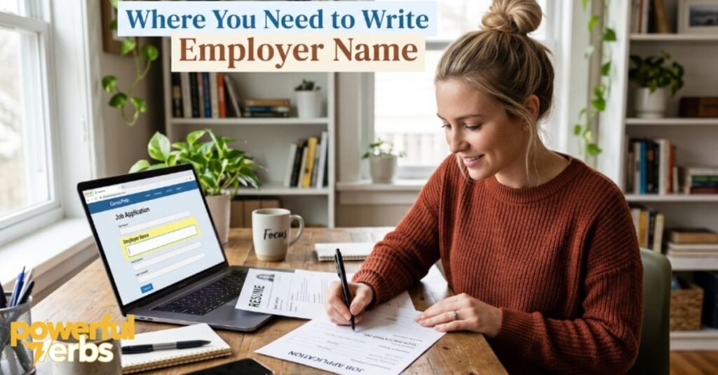 Where You Need to Write Employer Name