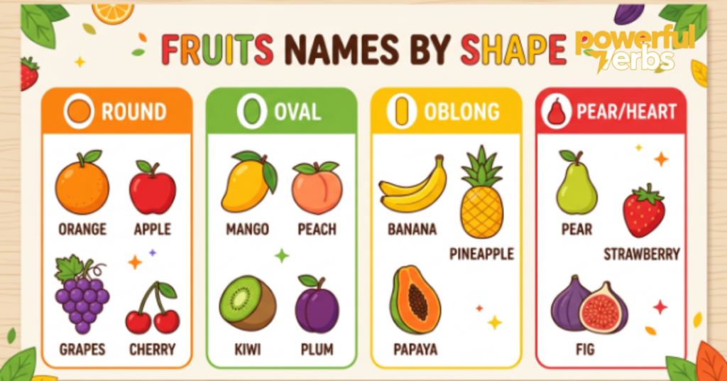 Fruits Names by Shape