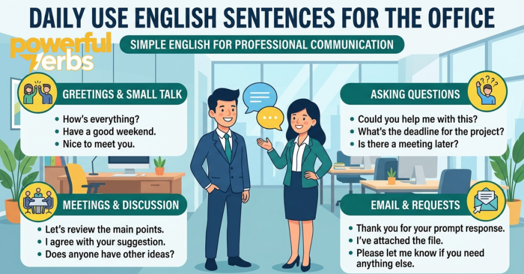Daily Use English Sentences for the Office