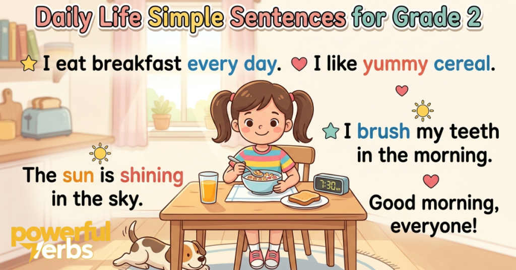 Daily Life Simple Sentences for Grade 2