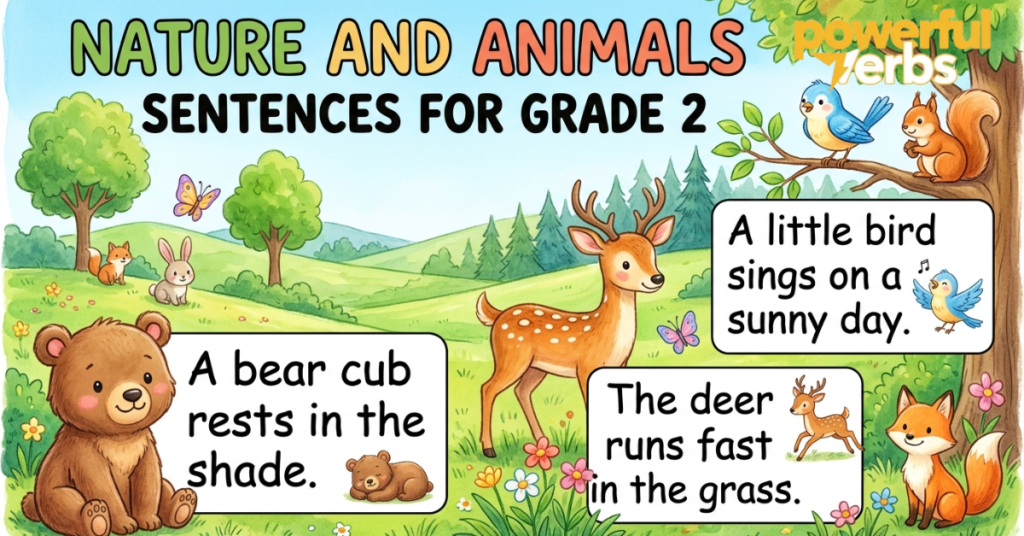 Nature and Animals Sentences for Grade 2