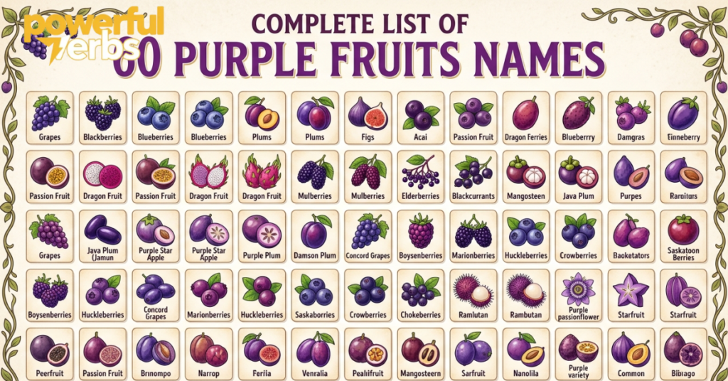 Complete List of 60 Purple Fruits Names