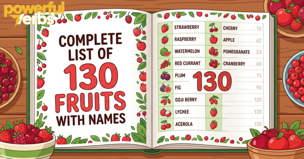 Complete List of 130 Red Fruits with Names