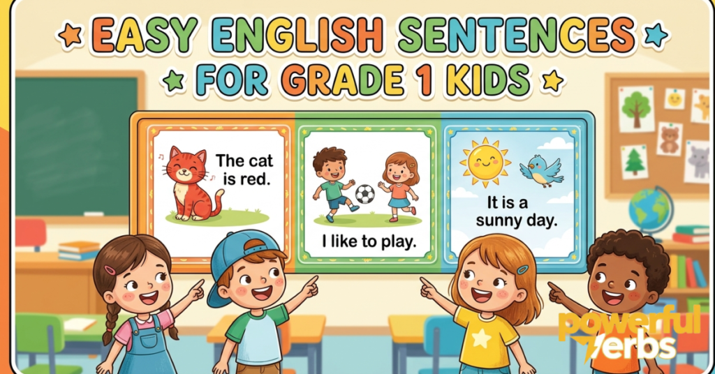 Easy English Sentences for Grade 1 Kids