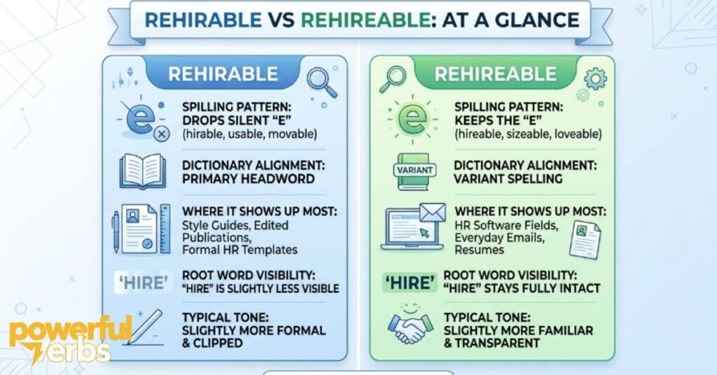 Rehirable vs Rehireable at a Glance