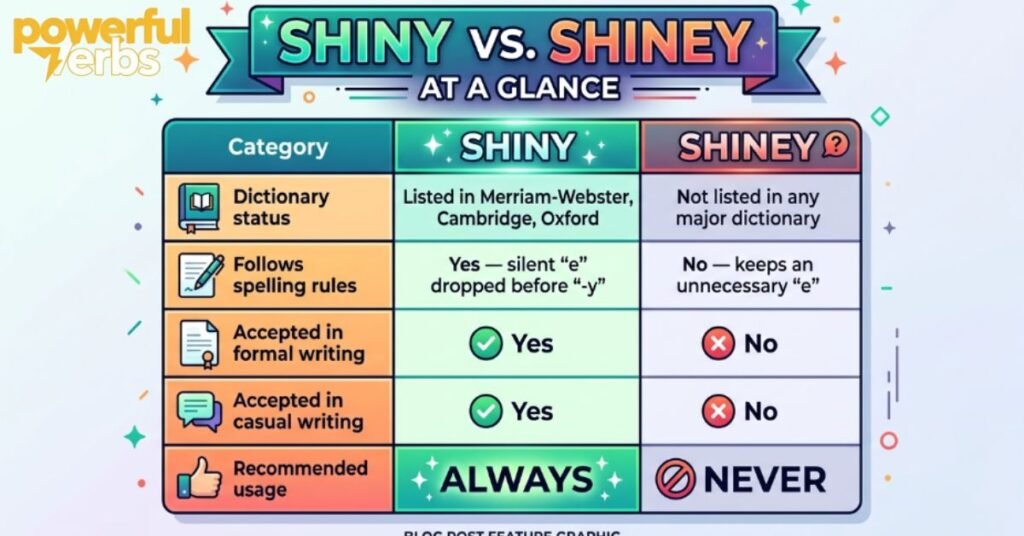 Shiny vs Shiney at a Glance