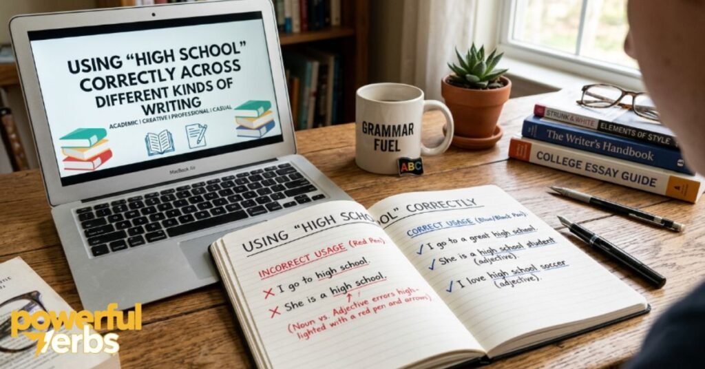 Using High School Correctly Across Different Kinds of Writing