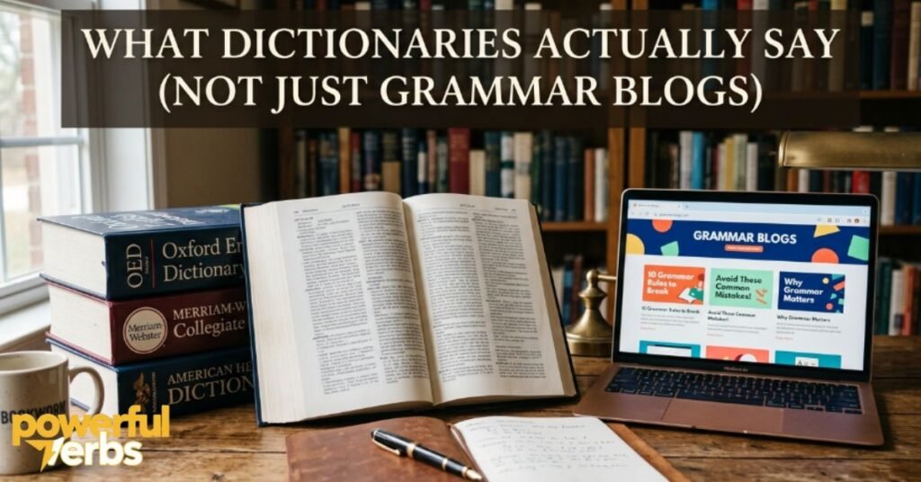 What Dictionaries Actually Say (Not Just Grammar Blogs)