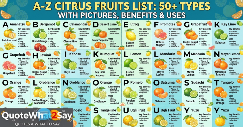 A-Z Citrus Fruits List: 50+ Types with Pictures, Benefits & Uses