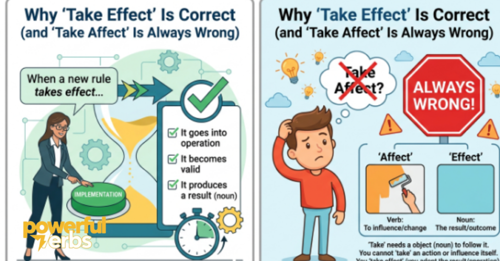 Why "Take Effect" Is Correct (and "Take Affect" Is Always Wrong)