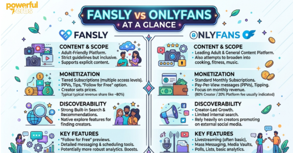 Fansly vs OnlyFans at a Glance