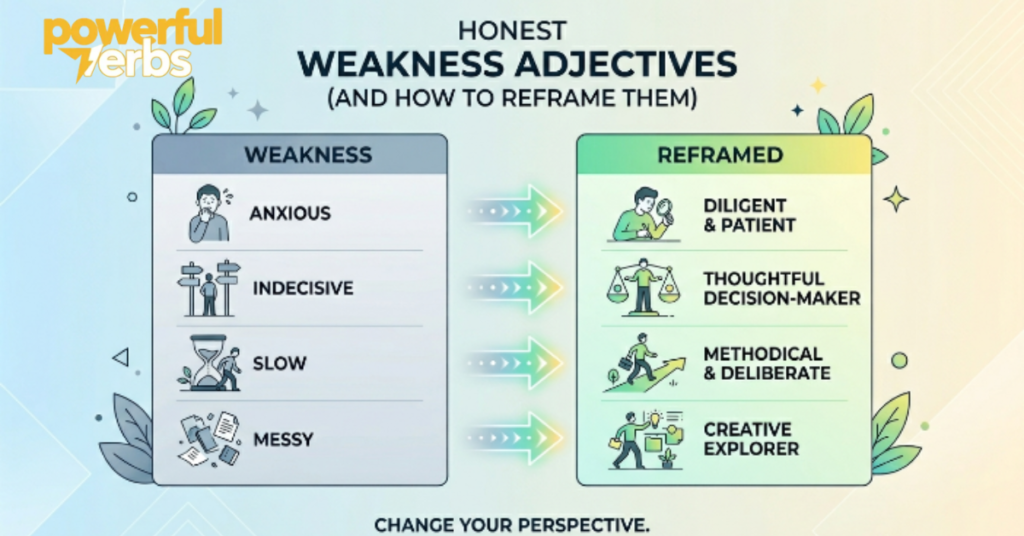 Honest Weakness Adjectives (And How to Reframe Them)