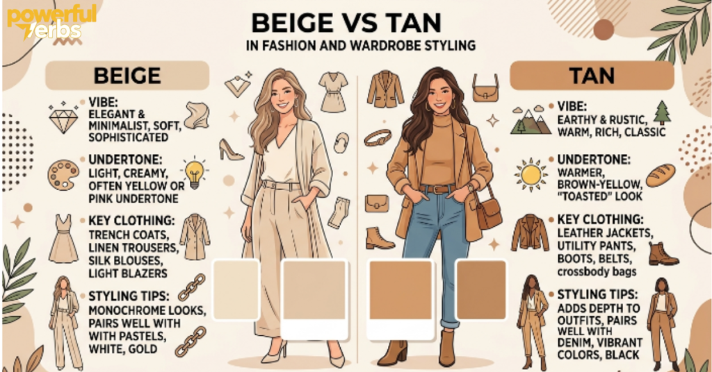Beige vs Tan in Fashion and Wardrobe Styling