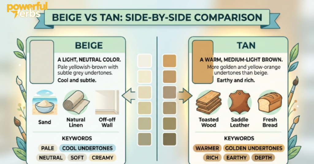Beige vs Tan: Side-by-Side Comparison
