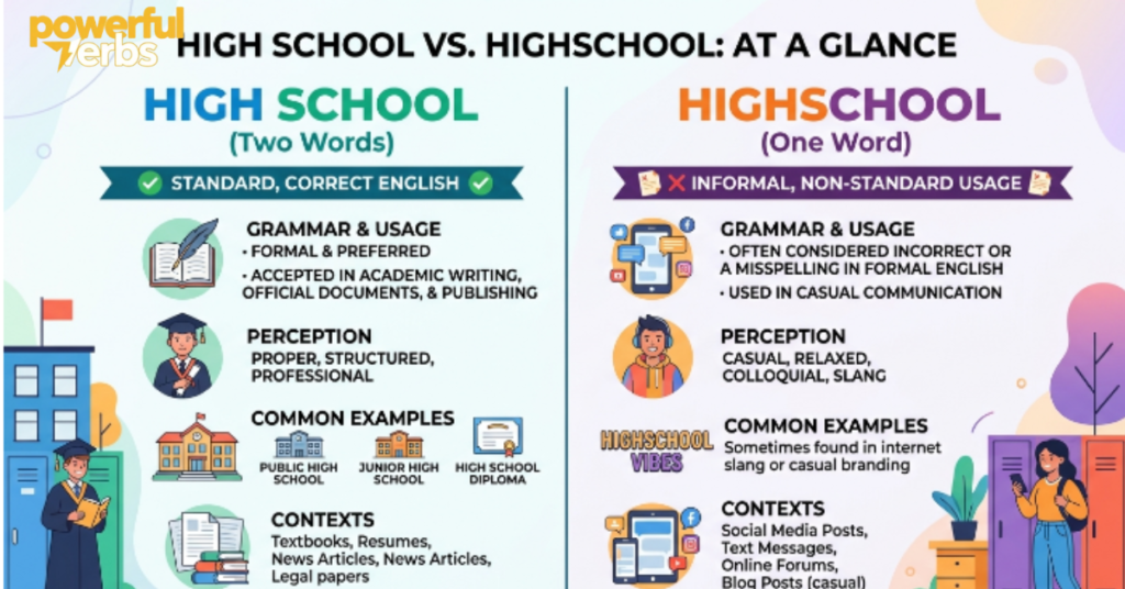High School vs. Highschool at a Glance