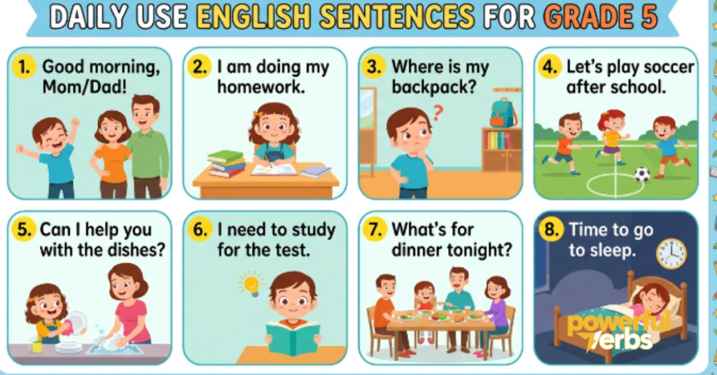 Daily Use English Sentences for Grade 5