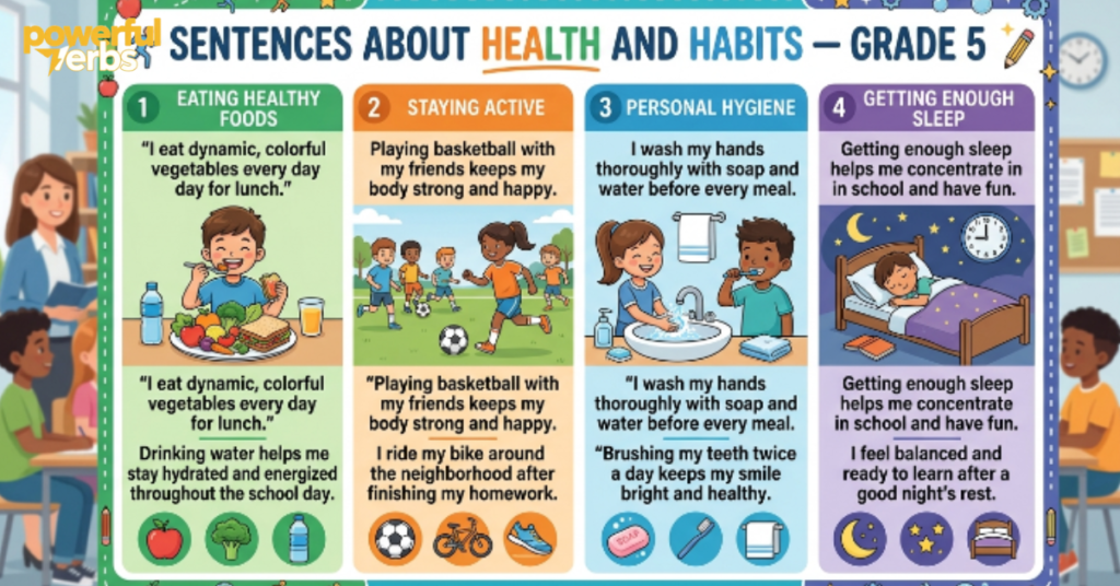 Sentences About Health and Habits — Grade 5