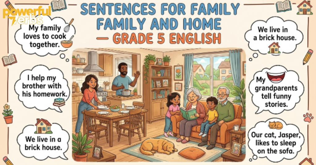 Sentences for Family and Home — Grade 5 English