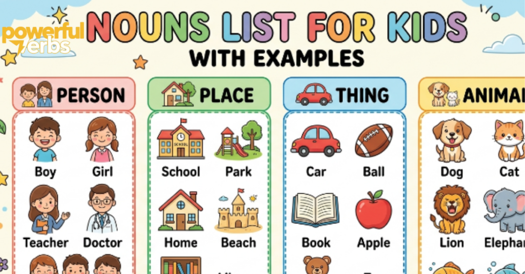 Nouns List for Kids with Examples
