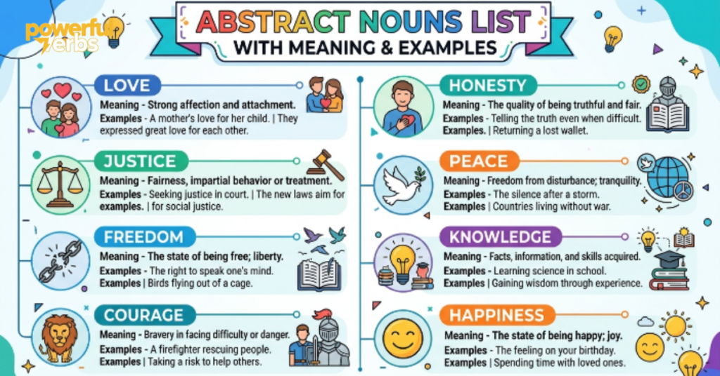 Abstract Nouns List with Meaning and Examples