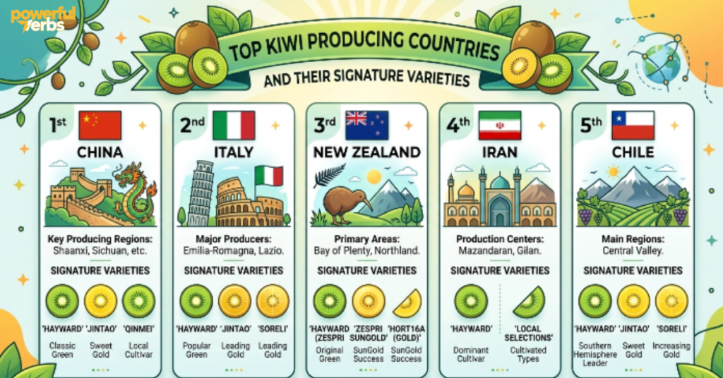 Top Kiwi Producing Countries and Their Signature Varieties