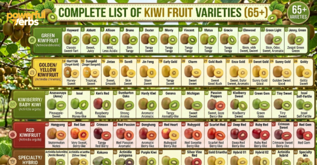 Complete List of Kiwi Fruit Varieties (65+)