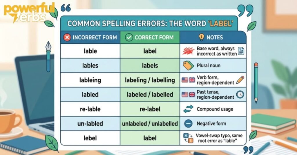 A Quick Reference Table of Common Errors