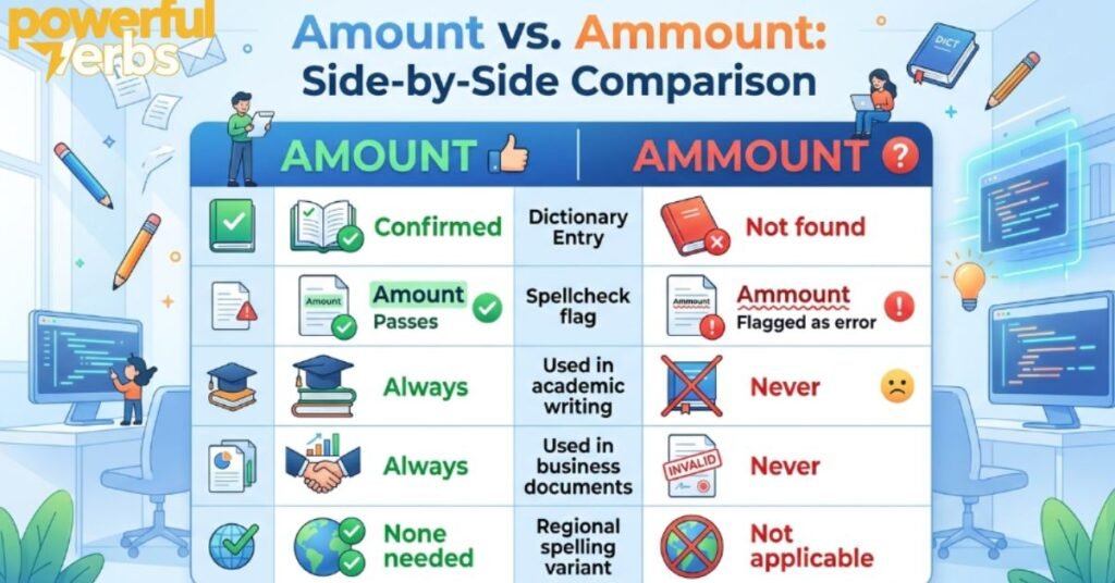 Amount vs. Ammount Side-by-Side Comparison