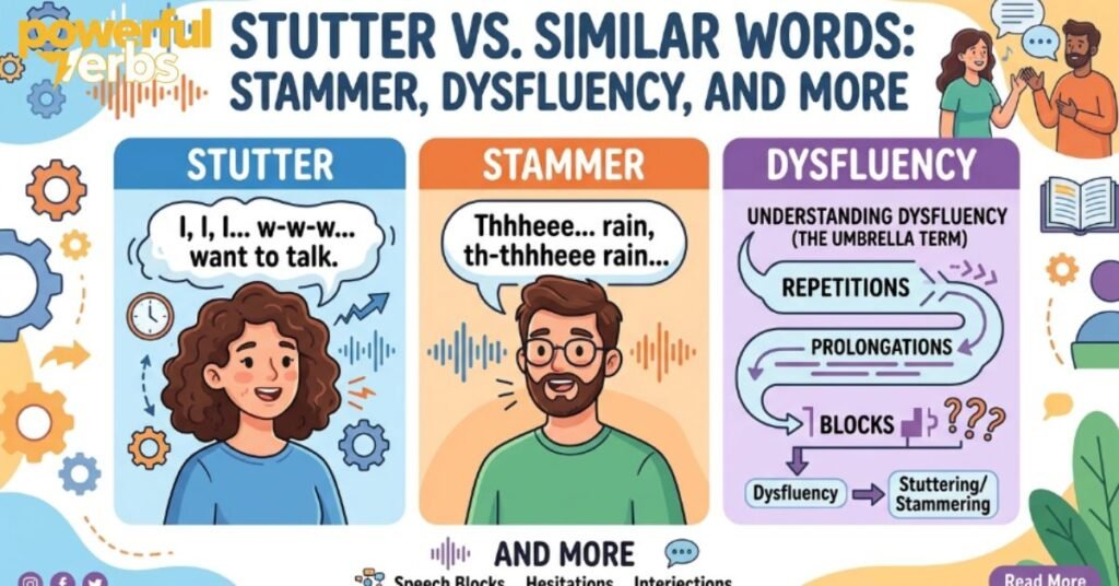 Stutter vs. Similar Words Stammer, Dysfluency, and More
