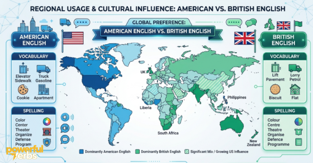 American English vs British English: Regional Preference