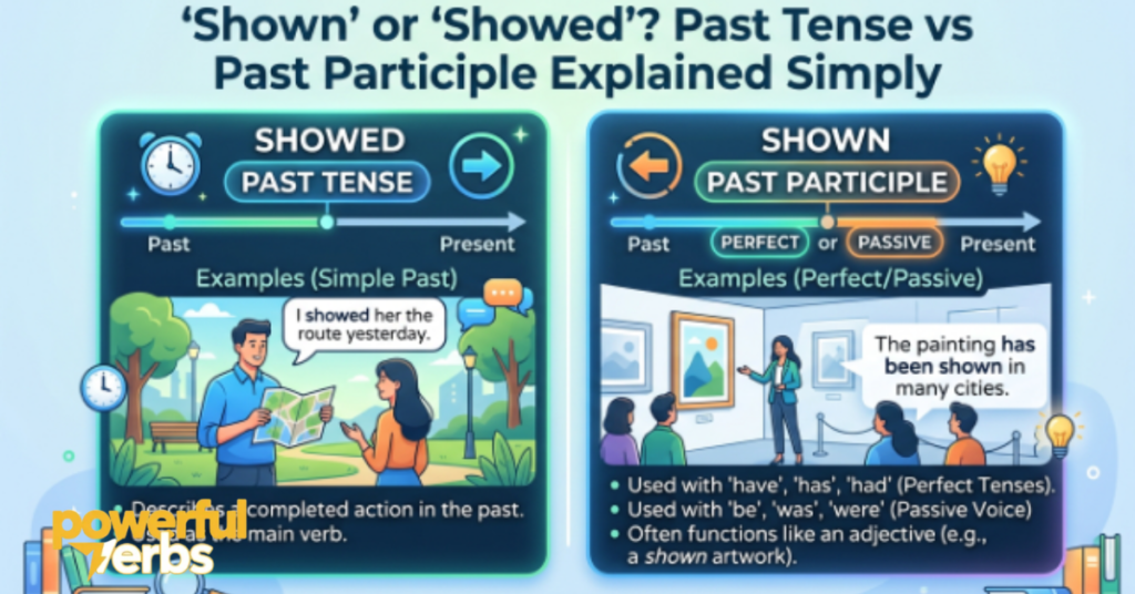 "Shown" or "Showed"? Past Tense vs Past Participle Explained Simply