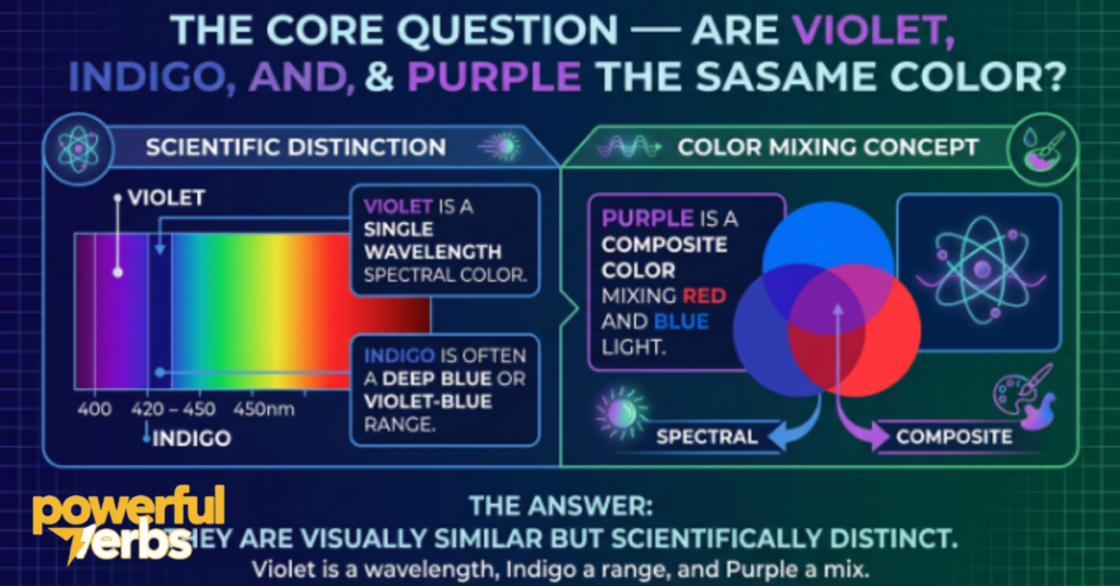 The Core Question — Are Violet, Indigo, and Purple the Same Color?