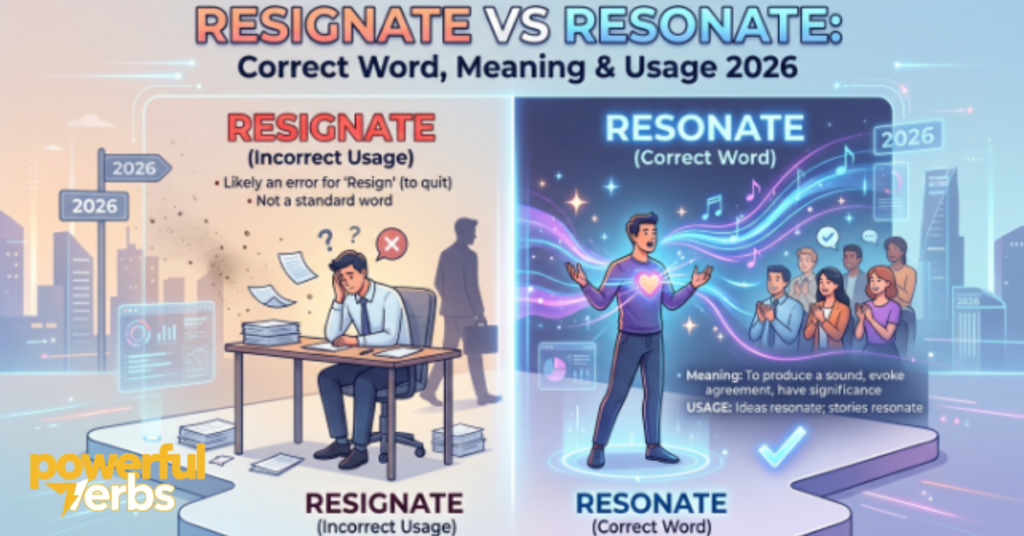 Resignate vs Resonate: Correct Word, Meaning & Usage 2026
