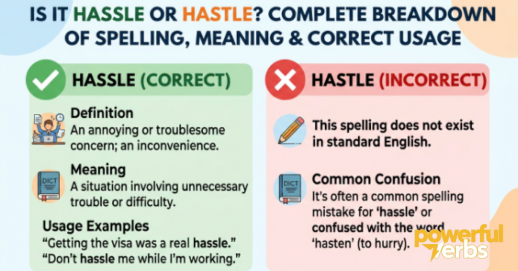 Is It Hassle or Hastle? Complete Breakdown of Spelling, Meaning & Correct Usage