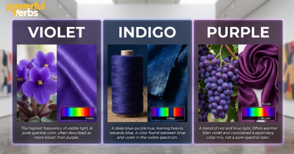 The Visual Difference Between Violet, Indigo, and Purple