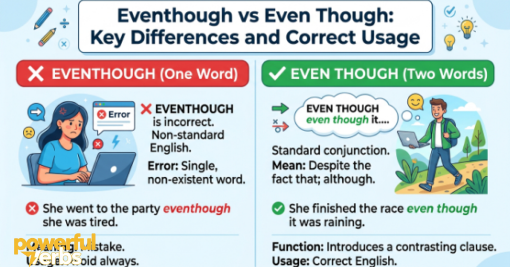 Eventhough vs Even Though: Key Differences and Correct Usage